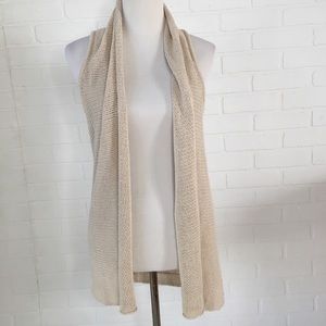 CAbi oatmeal linen and cotton knit vest M
